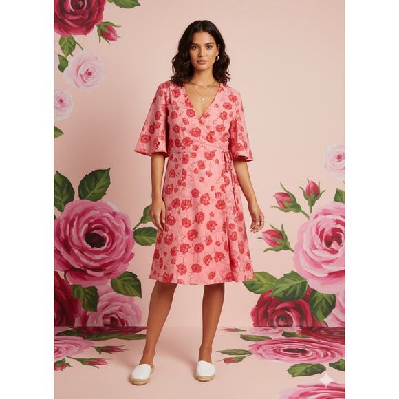 Torrid Womens 2X Feminine Romantic Bloomcore Cottagecore Floral Wrap Dress - Picture 2 of 13